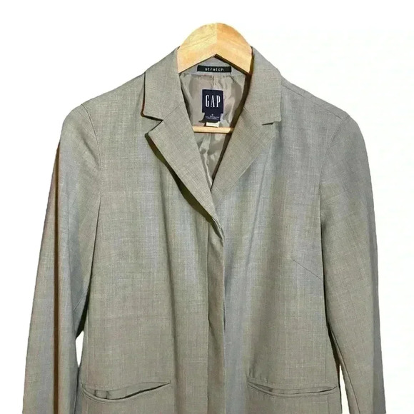 GAP Women's Knee-length Classic Overcoat Coat Long Sleeve Notched Collar Grey S - Picture 3 of 14